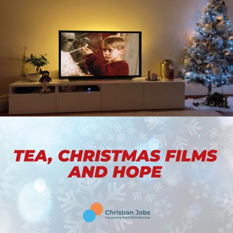 Christmas Scene. Tea Christmas Films and Hope.